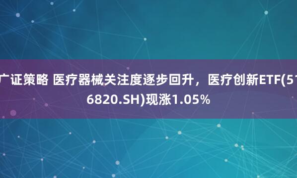 广证策略 医疗器械关注度逐步回升，医疗创新ETF(516820.SH)现涨1.05%
